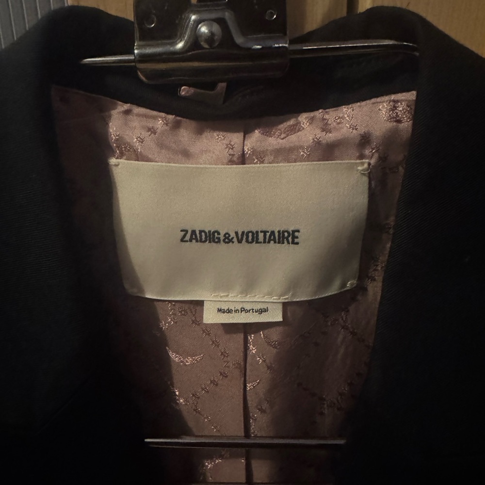 Zadig & Voltaire Black Blazer with Black LOVE Embroidery - Picture 2 of 15